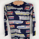 Size 4 (100): Hanna Andersson Blue Trains 2pc PJs