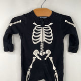 Size 0-3m: Old Navy Black Skeleton 1pc Pjs