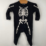 Size 0-3m: Old Navy Black Skeleton 1pc Pjs
