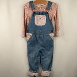 Size 2: Oshkosh Overalls and Long Sleeve Shirt 2pc Set