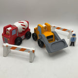 Melissa & Doug Wooden Vehicles Bulldozer and Cement Mixer