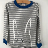 Size 6 (120): Hanna Andersson Grey White Striped 2pc Pjs