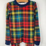 Size 6 (120): Hanna Andersson Red Blue Green Plaid 2pc Pjs