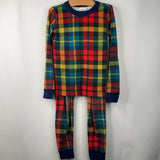 Size 6 (120): Hanna Andersson Red Blue Green Plaid 2pc Pjs