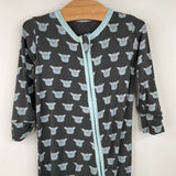 Size 9-12m: Kickee Pants Grey Blue 1pc Footy Pjs