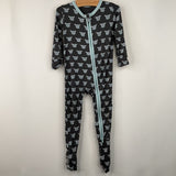 Size 9-12m: Kickee Pants Grey Blue 1pc Footy Pjs