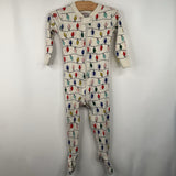 Size 2: Hanna Andersson White Holiday Lights 1pc Pjs
