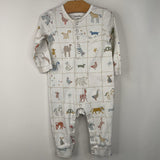Size 6-12m: Pehr White Animals Long Sleeve Romper