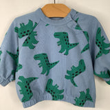 Size 6-12m: (70): Hanna Andersson Blue/Green Dino Swetshirt