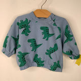 Size 6-12m: (70): Hanna Andersson Blue/Green Dino Swetshirt