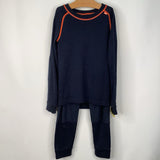Size 6: Helly Hansen Blue Orange 2pc Base Layer Set