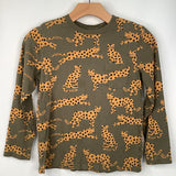 Size 8 (130): Hanna Andersson Green Cheetahs Long Sleeve Shirt