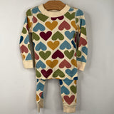 Size 2 (85): Hanna Andersson Multicolor Hearts 2pc PJs