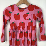 Size 7-8: Mini Boden Pink Red Apple Long Sleeve Dress