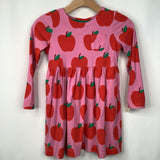 Size 7-8: Mini Boden Pink Red Apple Long Sleeve Dress