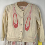 Size 4: Pink Chicken White Pink Ballerina Dress & Sweater 2pc Outfit