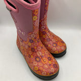 Size 4Y: Bogs Pink Floral Butterfly Insulated Rain Boots