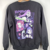 Size 13-14: Zara Grey Pink Kpop Demon Hunters Sweatshirt