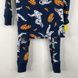 Size 4: Lands End Blue/Multi Space Pizza 2pc PJs