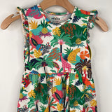 Size 7-8: Mini Boden White Colorful Animals Tank Dress