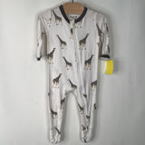 Size 3-6m: Kyte White Giraffe Long Sleeve Onesie