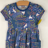 Size 4 (100): Hanna Andersson Blue Unicorn Short Sleeve Dress