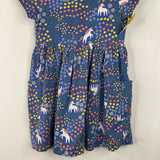 Size 4 (100): Hanna Andersson Blue Unicorn Short Sleeve Dress