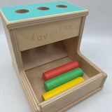 Lovevery Transparent Tube Tower Wooden Peg Drop