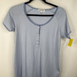 Size S: Lake Blue/White Stripe Nursing Shirt