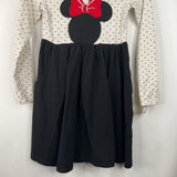 Size 8 (130): Hanna Andersson White/Black Heart Mini Mouse Long Sleeve Dress