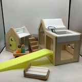 Modular Wooden Playhouse, Accessories and Two Seater Speedster W/Drivers