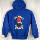 Size 8 : Blue Peace Hoodie Sweatshirt