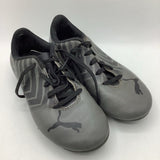 Size 13: Puma Black/Grey Lace-Up Soccer Cleats