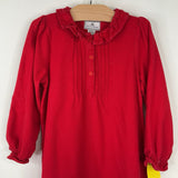 Size 6: Petite Plume Red Button Up Long Sleeve Dress