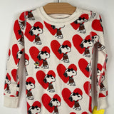 Size 5 (110): Hanna Andersson White/Red/Black Snoopy 2pc Pjs