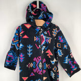 Size 6-12m: Columbia Black/Multi Geometric Hooded Fleece Bunting