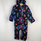 Size 6-12m: Columbia Black/Multi Geometric Hooded Fleece Bunting