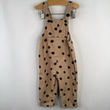 Size 12-18m: Zara Brown/Black Polka Dot Corduroy Overalls