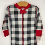 Size 12-18m (75): Hanna Andersson Red/Black/White Plaid 1pc Pjs