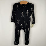Szie 6-12m: Kyte Black Skeleton Halloween1pc PJs