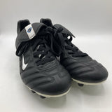 Size 7Y: Nike Black/White Tiempo Soccer Cleat