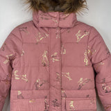 Size 7-8: Mini Boden Pink Golden Bunnies Winter Coat -REDUCED