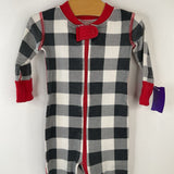 Size 3-6m (60): Hanna Andersson Black White Red Checkered 1pc PJs