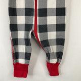 Size 3-6m (60): Hanna Andersson Black White Red Checkered 1pc PJs