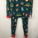 Size 8: Angel Dear Green Holiday Symbols 2pc PJs
