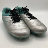 Size 3Y: DSG Silver Blue Lace-Up Soccer Cleats