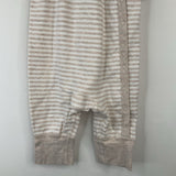 Size 3-6m (60): Hanna Andersson White Tan Striped Short Sleeve 1pc PJs
