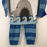 Size 3 (90): Hanna Andersson Blue Striped Shark 2pc PJs