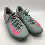 Size 6.5Y: Nike Grey Pink Lace-Up Soccer Cleats