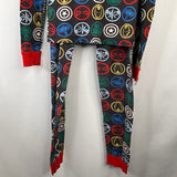 Size 14 (160): Hanna Andersson Brown Colorful Marvel Print 2pc PJs